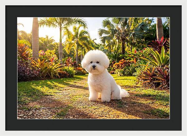 Bichon Frise In Tropical Paradise