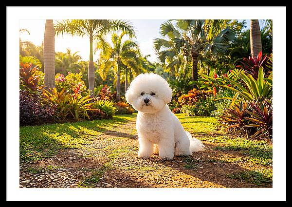 Bichon Frise In Tropical Paradise