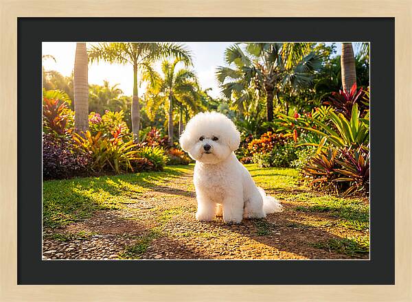 Bichon Frise In Tropical Paradise