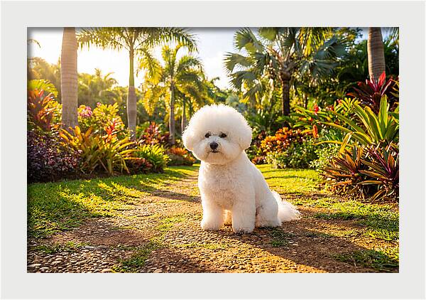 Bichon Frise In Tropical Paradise