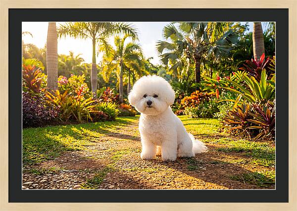 Bichon Frise In Tropical Paradise