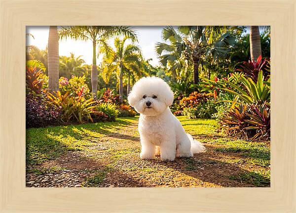 Bichon Frise In Tropical Paradise