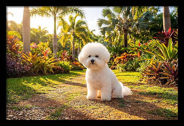 Bichon Frise In Tropical Paradise