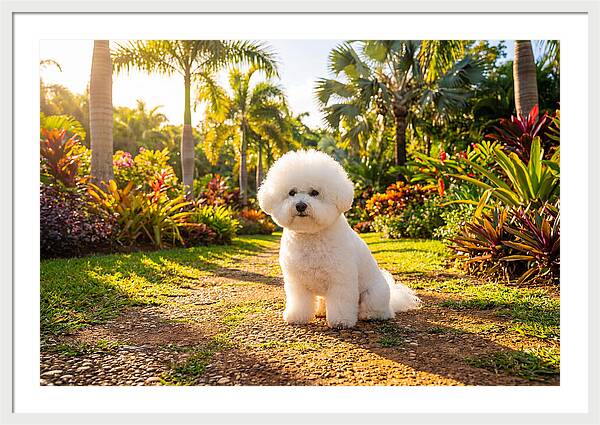 Bichon Frise In Tropical Paradise