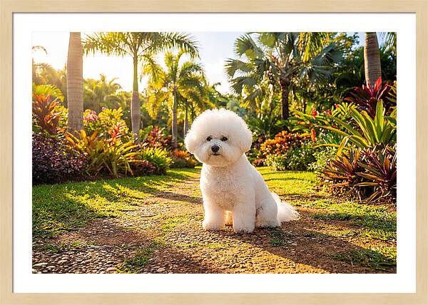 Bichon Frise In Tropical Paradise