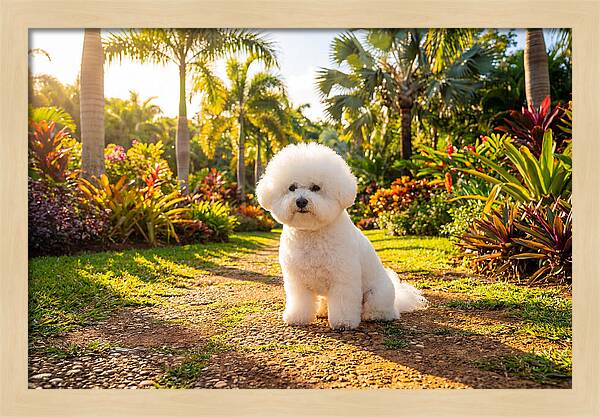Bichon Frise In Tropical Paradise