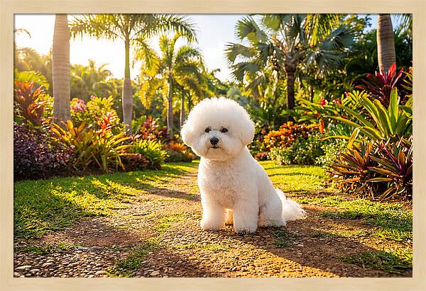 Bichon Frise In Tropical Paradise