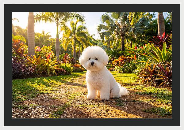 Bichon Frise In Tropical Paradise