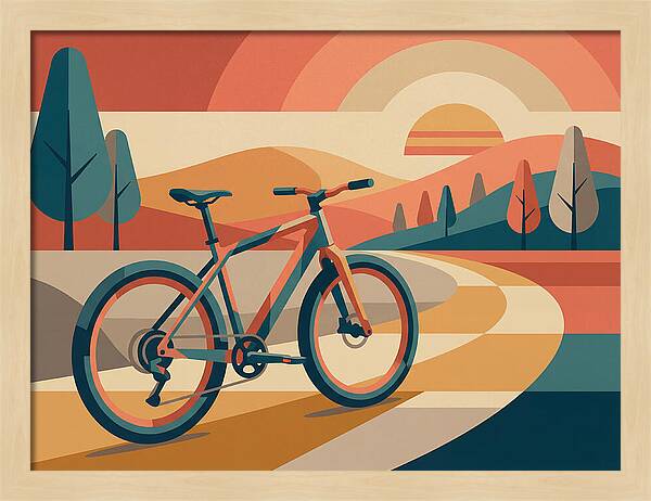 Bicycle Adventure In Colorful Landscape
