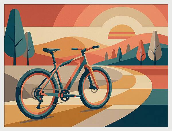 Bicycle Adventure In Colorful Landscape