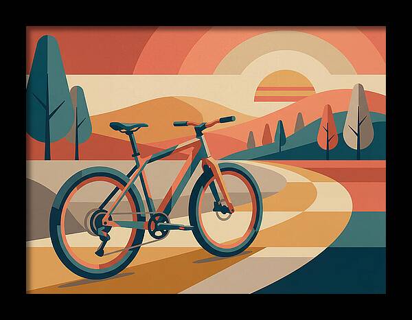 Bicycle Adventure In Colorful Landscape