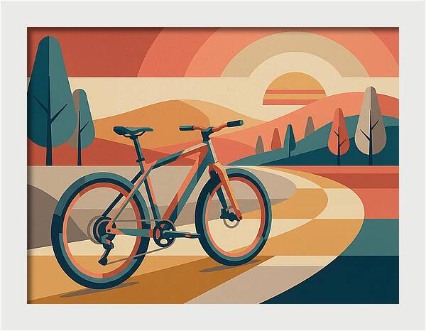 Bicycle Adventure In Colorful Landscape