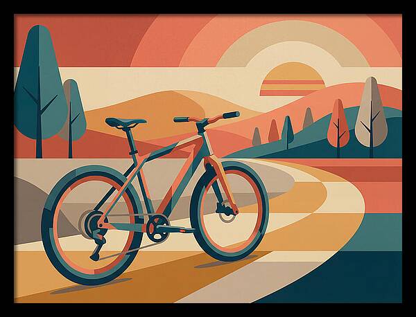 Bicycle Adventure In Colorful Landscape