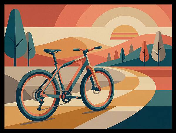 Bicycle Adventure In Colorful Landscape