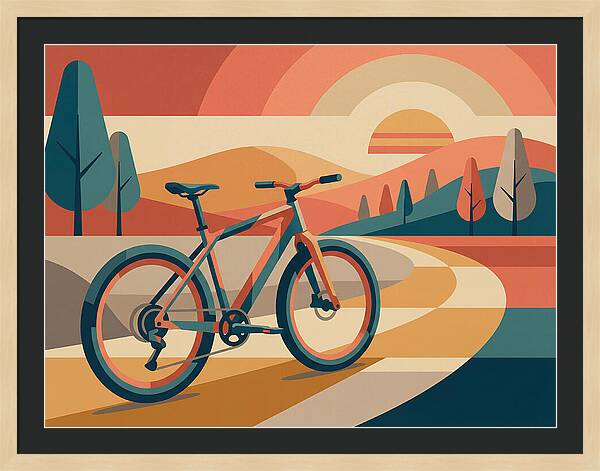 Bicycle Adventure In Colorful Landscape