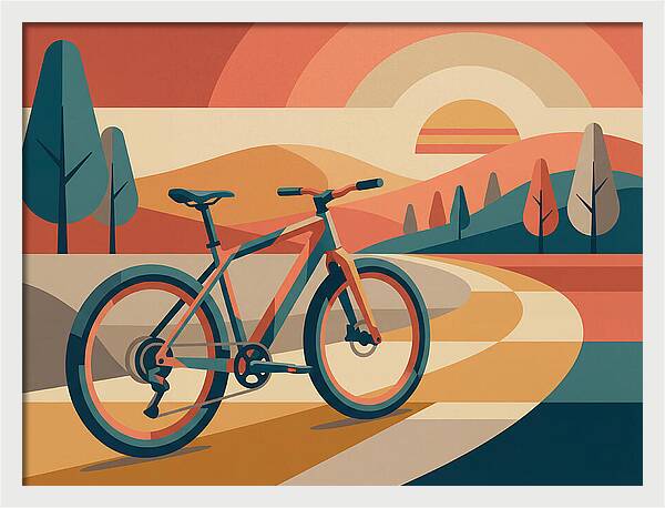 Bicycle Adventure In Colorful Landscape