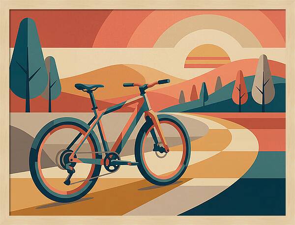 Bicycle Adventure In Colorful Landscape