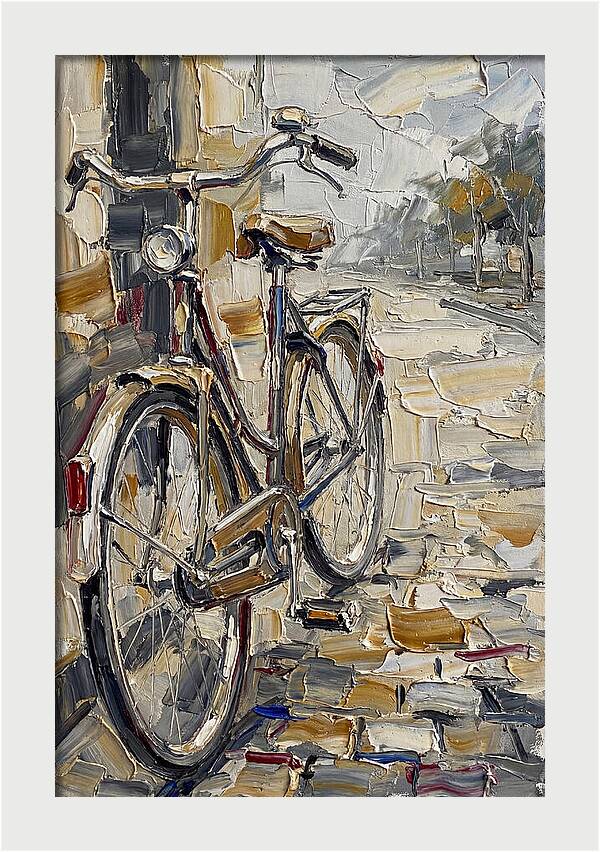 Bicycle Against Cobblestone Path