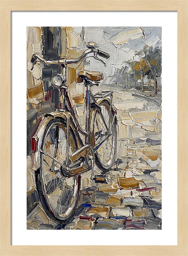 Bicycle Against Cobblestone Path