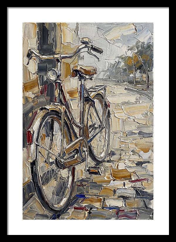 Bicycle Against Cobblestone Path