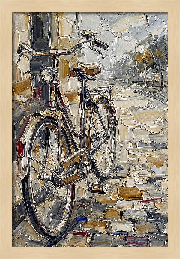 Bicycle Against Cobblestone Path