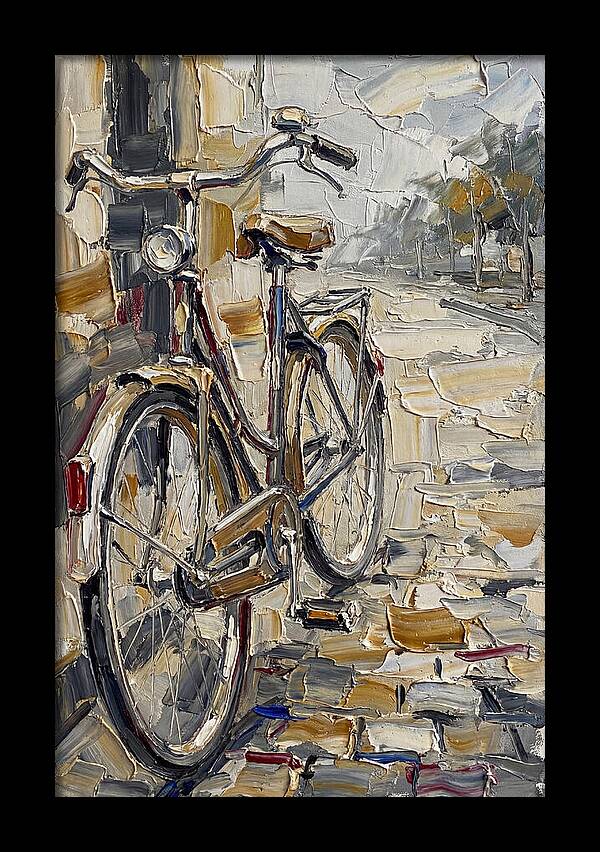 Bicycle Against Cobblestone Path