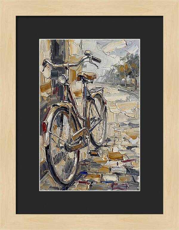 Bicycle Against Cobblestone Path
