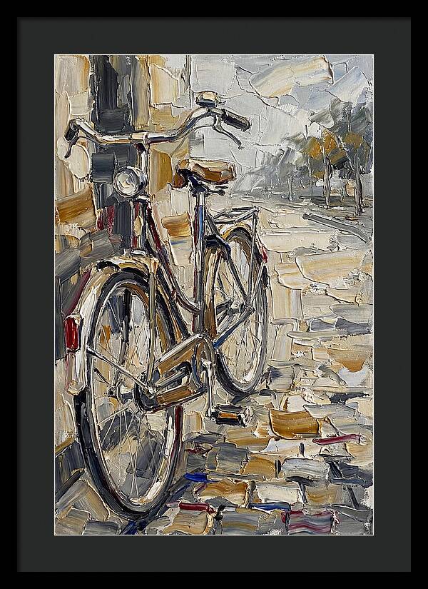 Bicycle Against Cobblestone Path