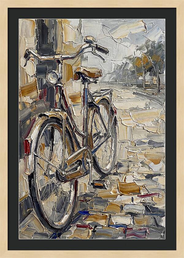 Bicycle Against Cobblestone Path