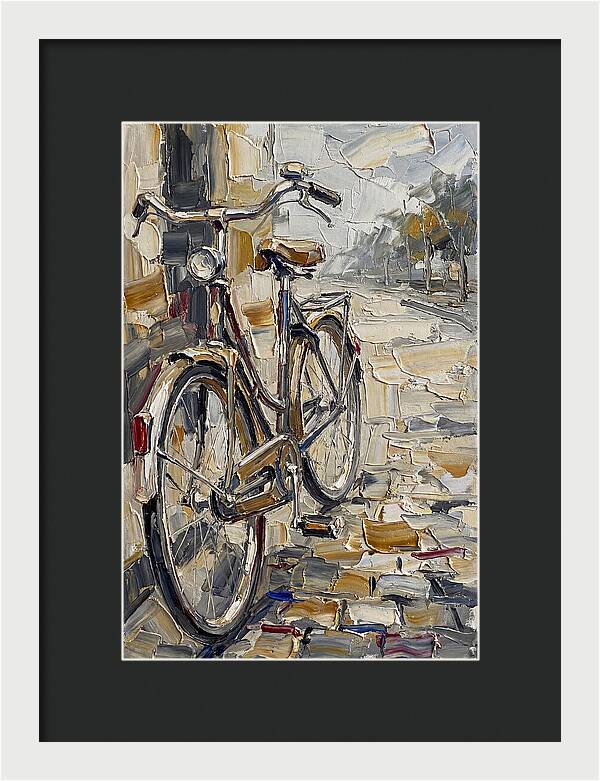 Bicycle Against Cobblestone Path