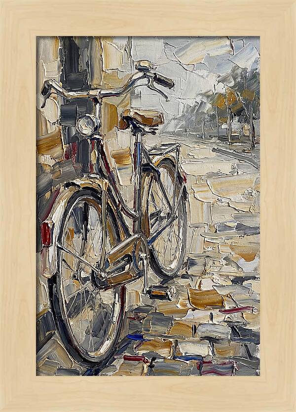 Bicycle Against Cobblestone Path