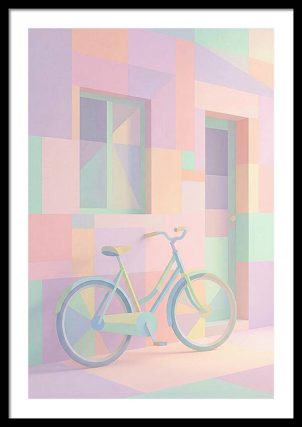 Bicycle Against Colorful Cottage
