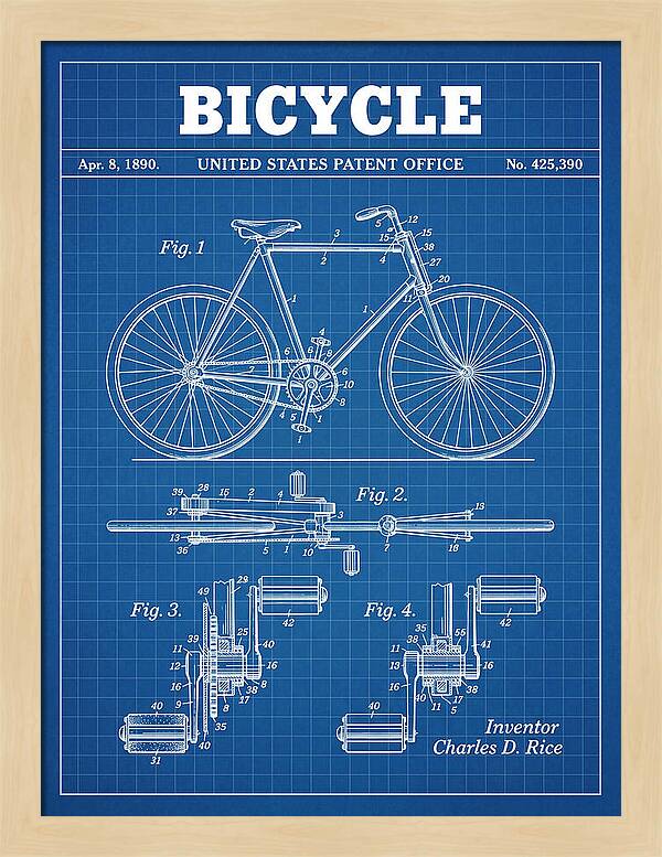 Bicycle Blueprint Patent Us425390a