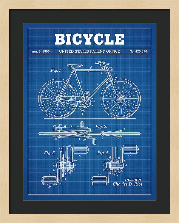 Bicycle Blueprint Patent Us425390a