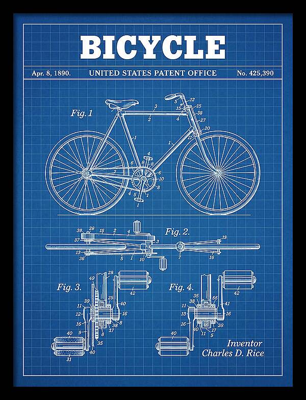 Bicycle Blueprint Patent Us425390a