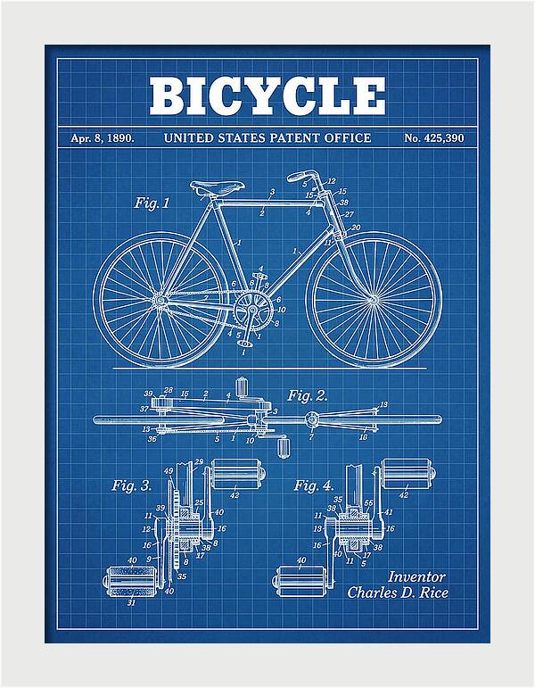 Bicycle Blueprint Patent Us425390a