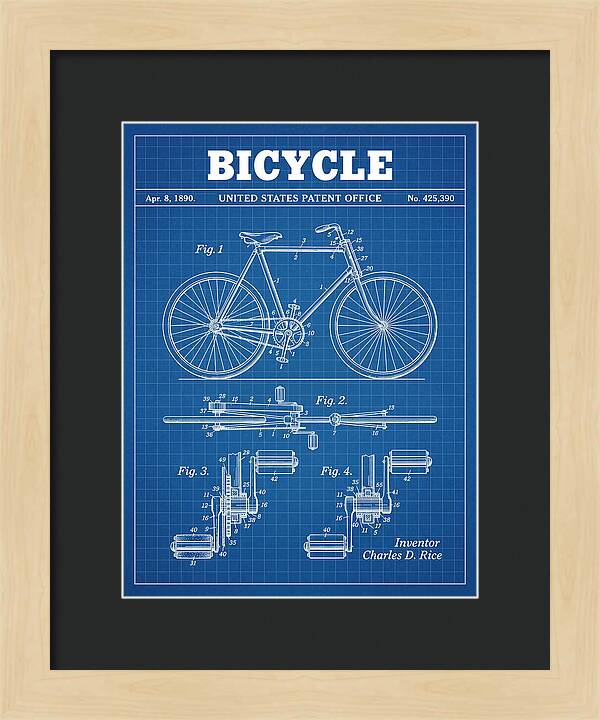 Bicycle Blueprint Patent Us425390a