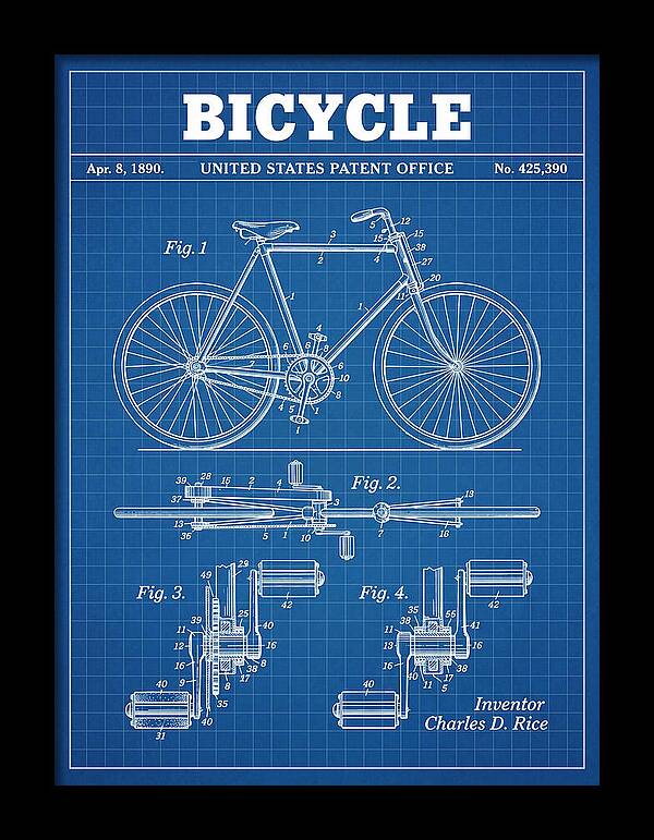 Bicycle Blueprint Patent Us425390a