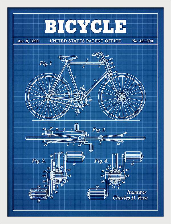 Bicycle Blueprint Patent Us425390a