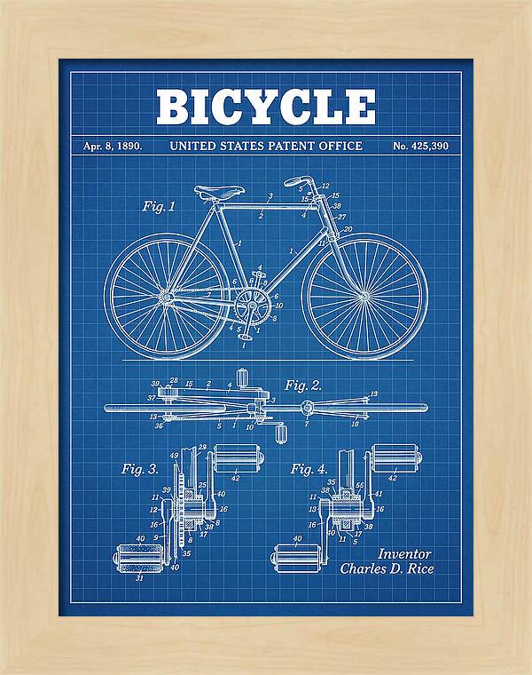 Bicycle Blueprint Patent Us425390a
