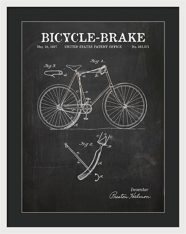 Bicycle Brake Chalkboard Patent Us583371a