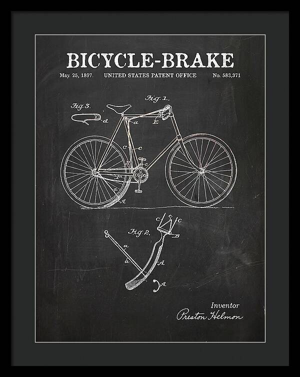 Bicycle Brake Chalkboard Patent Us583371a