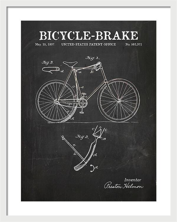 Bicycle Brake Chalkboard Patent Us583371a