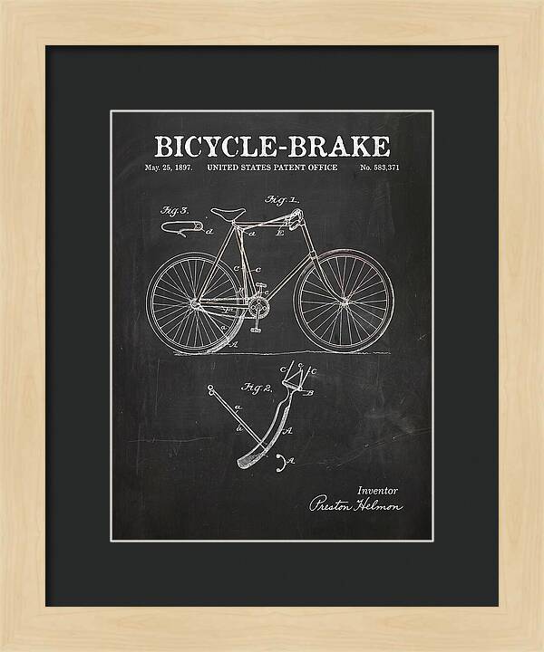 Bicycle Brake Chalkboard Patent Us583371a