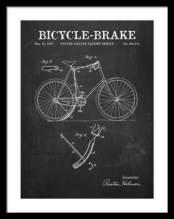 Bicycle Brake Chalkboard Patent Us583371a