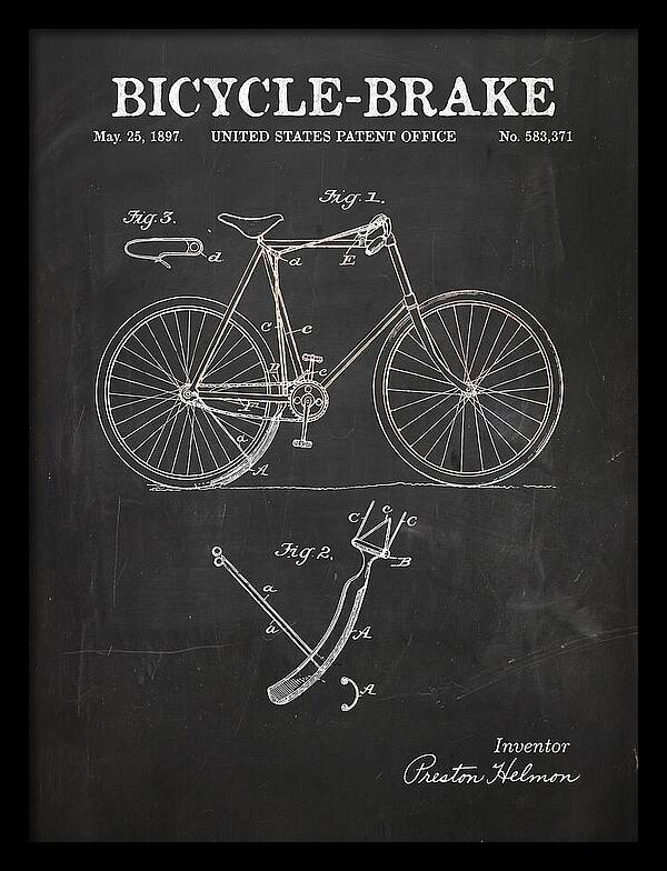 Bicycle Brake Chalkboard Patent Us583371a
