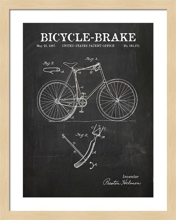 Bicycle Brake Chalkboard Patent Us583371a