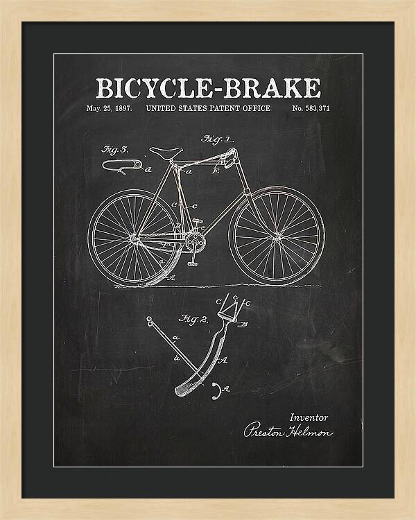 Bicycle Brake Chalkboard Patent Us583371a