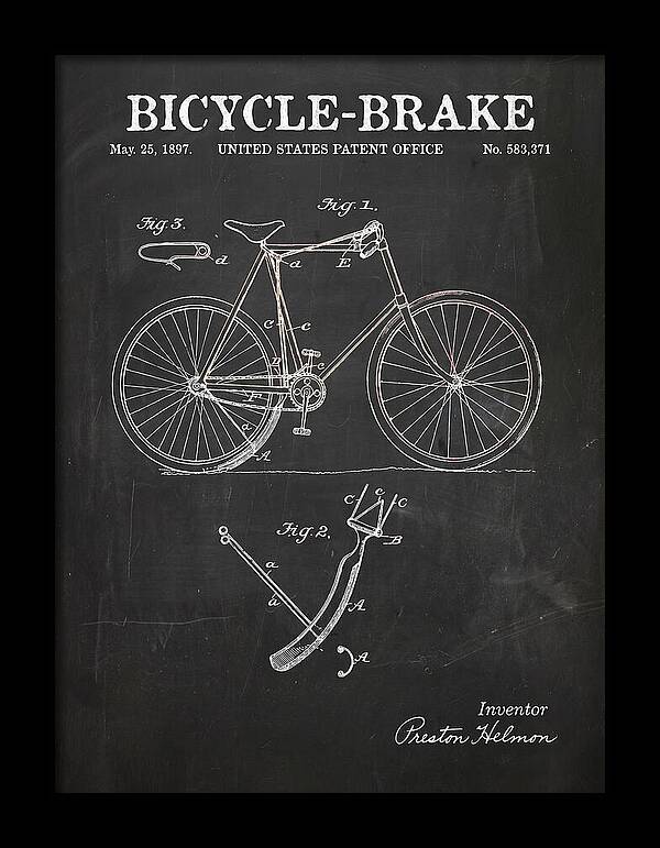 Bicycle Brake Chalkboard Patent Us583371a