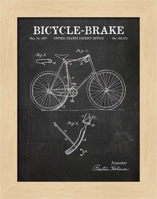 Bicycle Brake Chalkboard Patent Us583371a